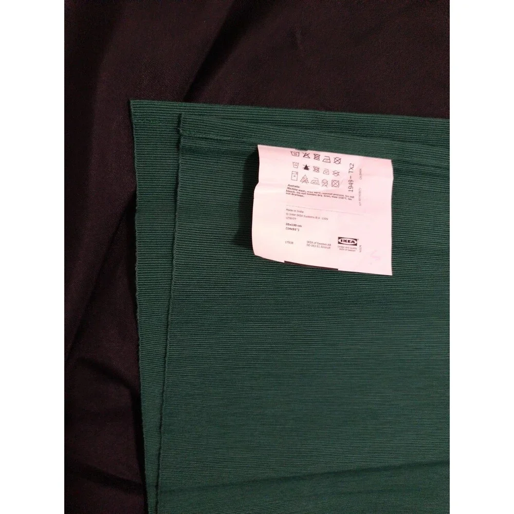 Ikea UTBYTT Emerald Green Cotton Table Runner 130cm x 35cm Discontinued